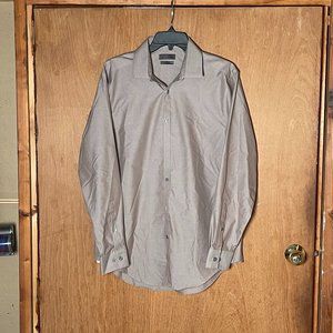 Calvin Klein Button-Up, Long Sleeve Shirt, Slim Fit, Non-Iron in Tan